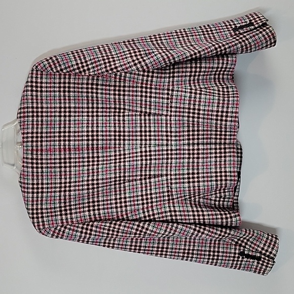 Talbots Wool Blend Pink Green Plaid blazer - Picture 6 of 9